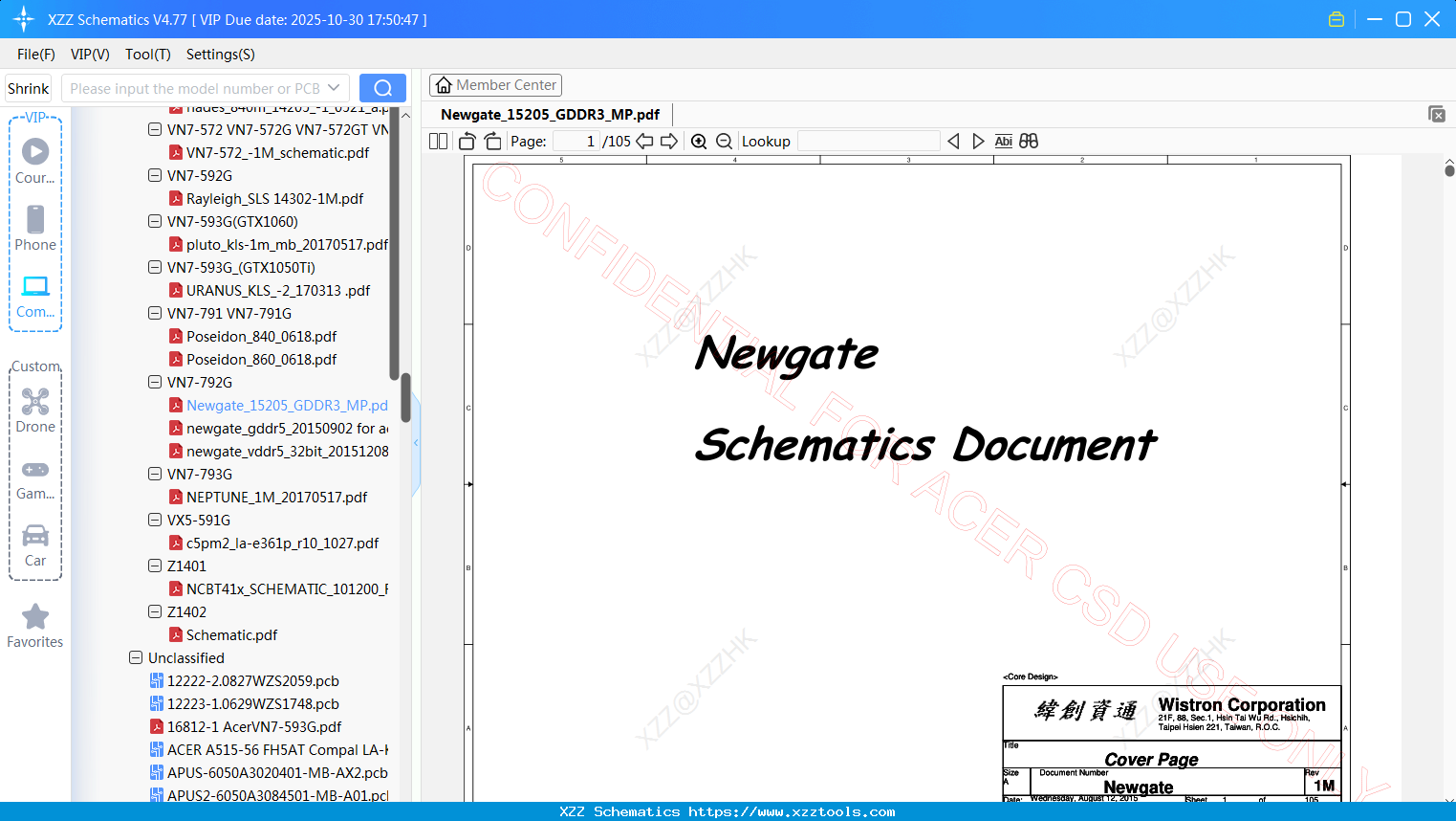 Laptop ACER Newgate_15205_GDDR3_MP